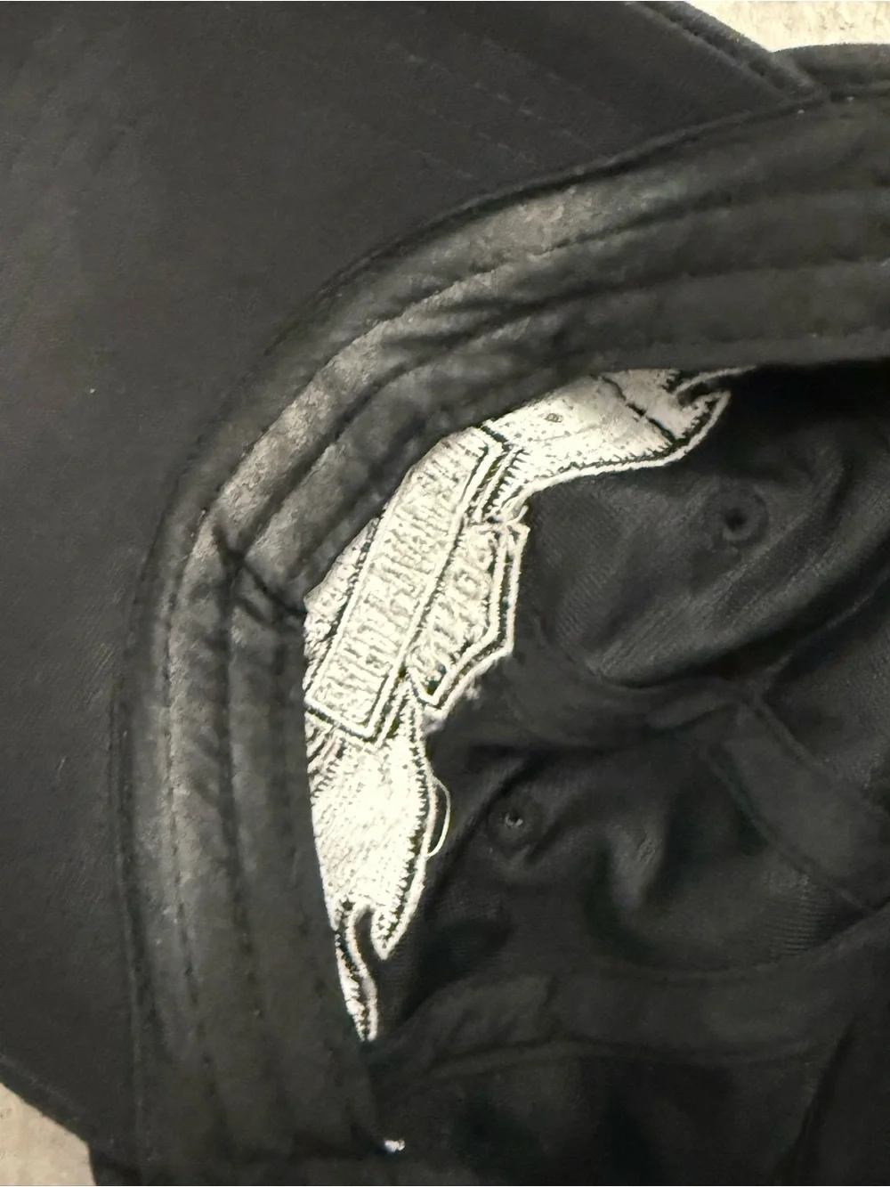 Black Harley Davidson LogoAdjustable Baseball Hat with Rhinestone Trim One Size